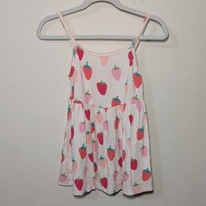 Vivie and Ash Strawberry Sundress Pink Red Green Summer A-line Girls Size 6/7
